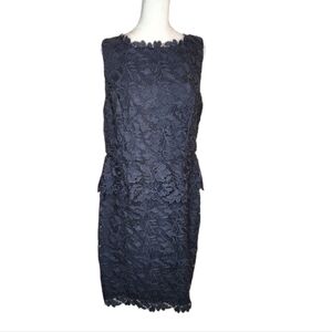 Talbots Navy Lace Peplum V Back Dress Size 10